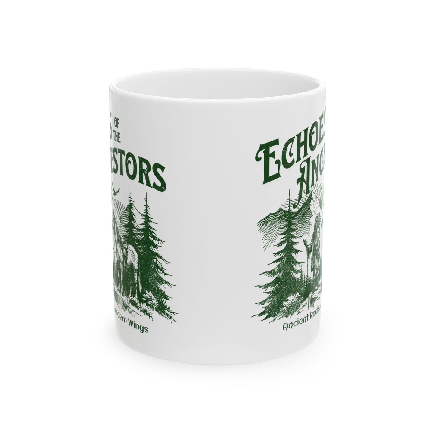 Echoes of the Ancestors Ceramic Mug - 11oz & 15oz - Nature-Inspired Coffee Cup for Heritage Enthusiasts