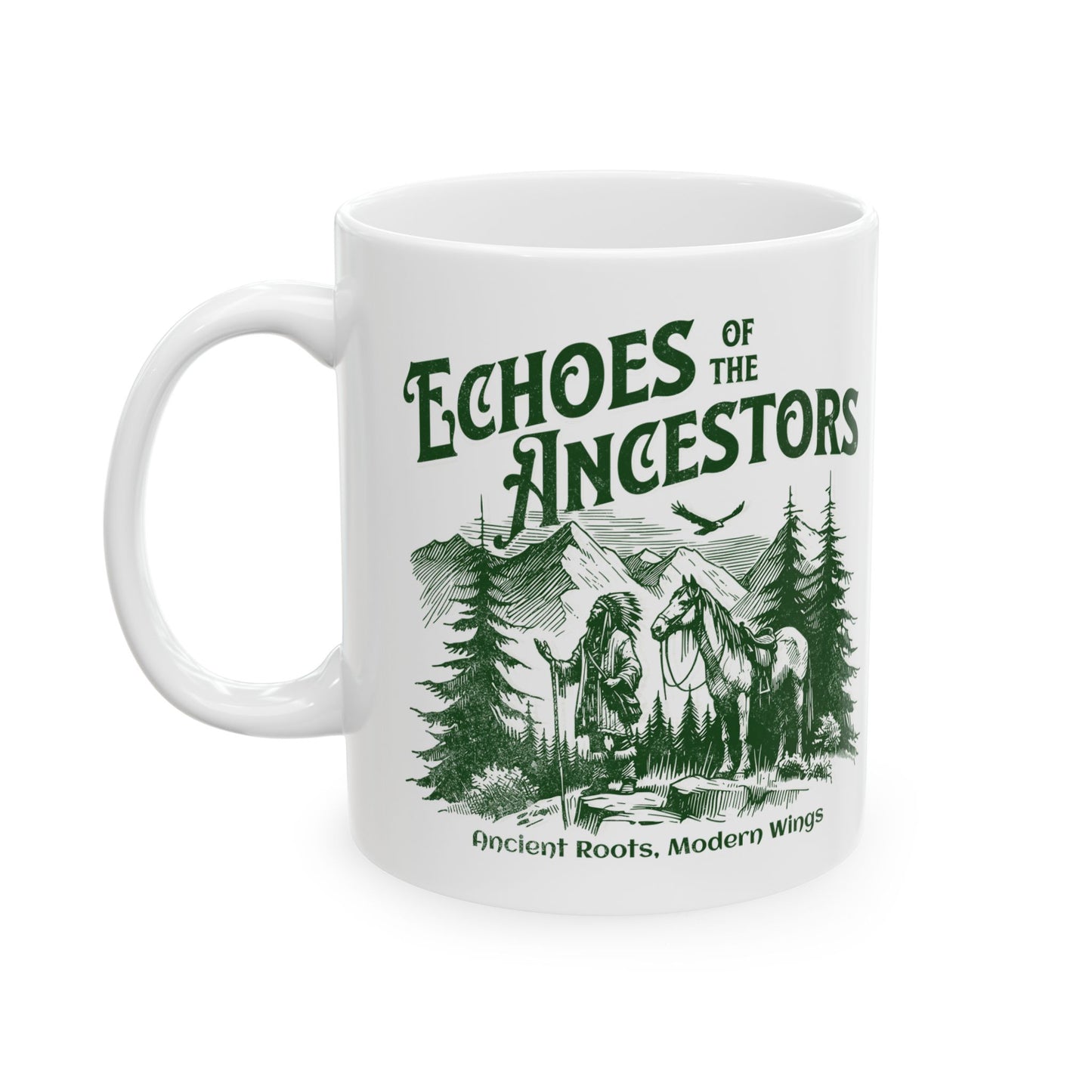 Echoes of the Ancestors Ceramic Mug - 11oz & 15oz - Nature-Inspired Coffee Cup for Heritage Enthusiasts