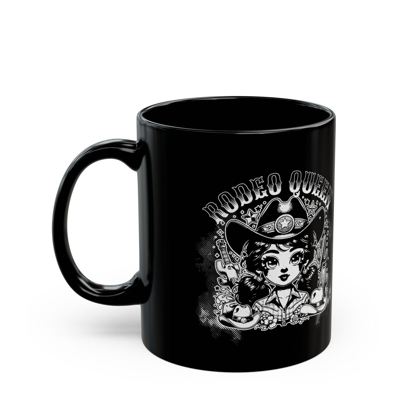 Rodeo Queen Black Mug - 11oz & 15oz - Perfect Gift for Cowgirls